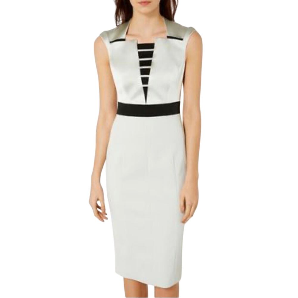 Karen Millen NEW Dress US 8 NWT Black Blue Cutout Bandage Midi $250